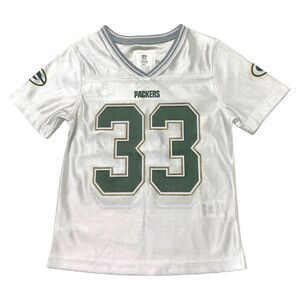 NFL Green Bay Packers #33 Aaron Jones Glitter Trim Girls Jersey, XS (4/5)
